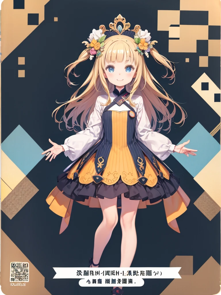 (Tabletop), (Highest quality),One girl、hair ornaments、smile、Geometric background、confusion、Cutout paper:1.8