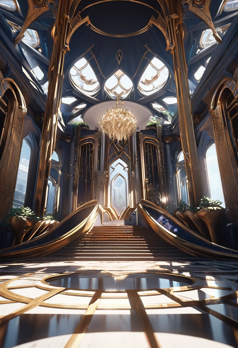 There is a large room with stairs and a circular staircase., Futuristic Persian palace, cgsociety unreal engine, The exquisitely designed Throne Room, Unreal Engine Rendering, Unreal Engine 5 : :, palace of the future, Rendering with Lumion, Unreal Engine HD Render, Unreal Engine Rendering saint seiya, Rendering with Lumion pro, Unreal Engine 5 render, Unreal Engine 5 »