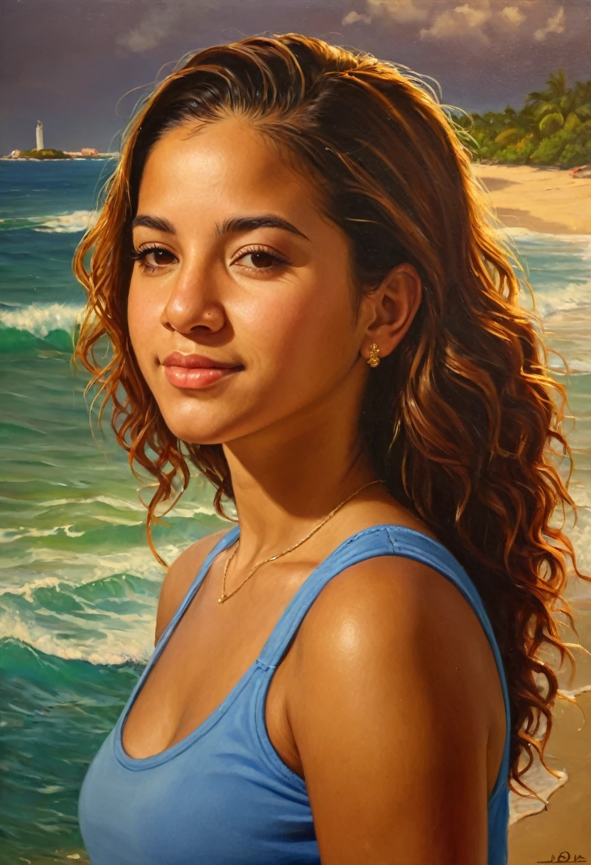 1 girl, Puerto Rican, portrait, 18 years old, high quality, masterpiece
