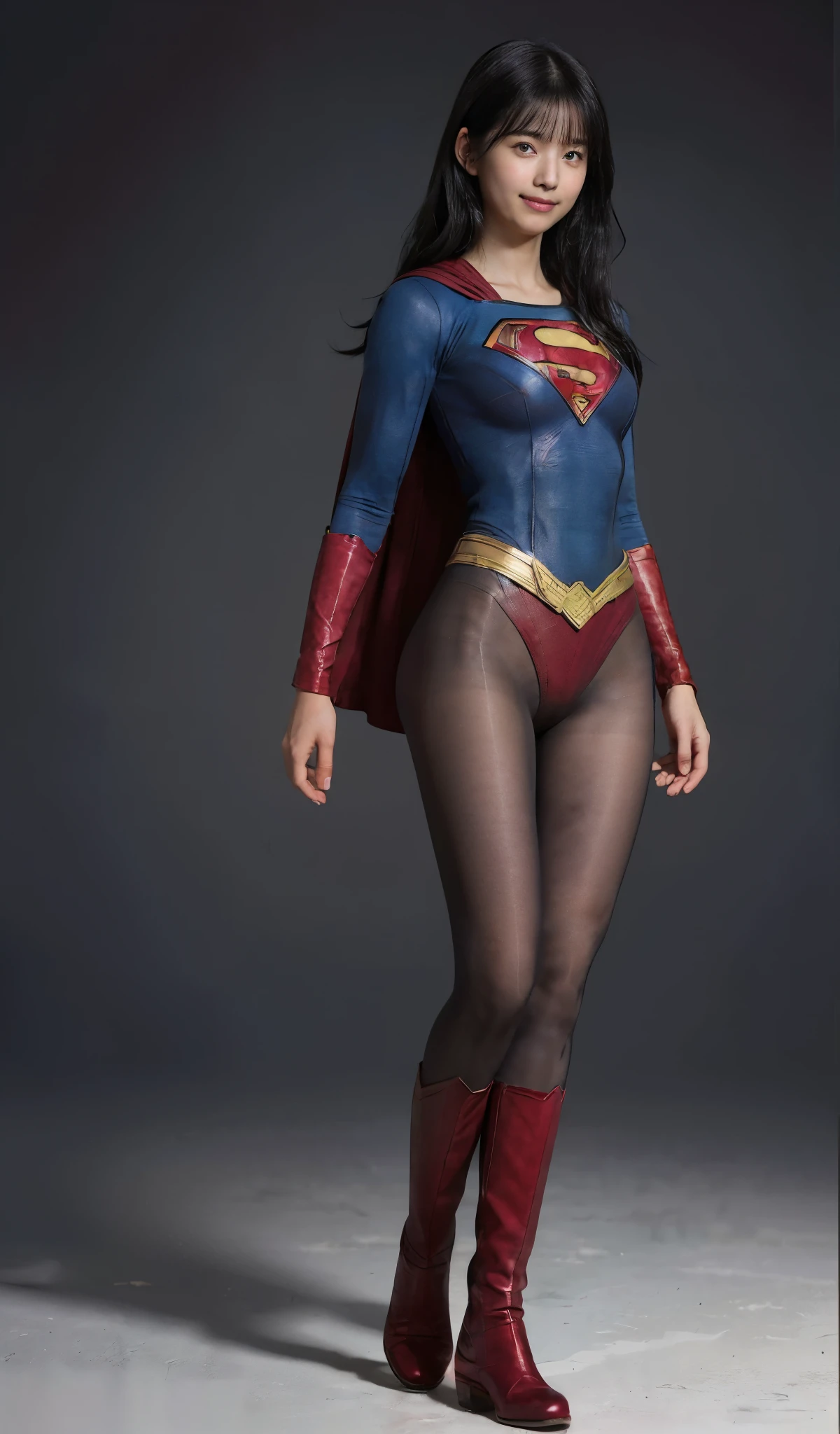 Sleep、suffering、fall、Are sleeping、Sleep、suffering、mouth is always open sloppily、I always have drool dripping from my mouth、Asian beautiful girl、(((Beautiful legs in black tights.)))、(((Beautiful legs)))、(((Smiling face)))、((((Make the most of your original images)))、(((Supergirl Costume)))、(((Beautiful Hair)))、(((suffering)))、(((Be sure to wear black tights)))、(((You must wear red boots)))、((Best image quality、8k))、((Highest quality、8k、masterpiece:1.3))、(((Keep your background simple)))、Sharp focus:1.2、Beautiful woman with perfect figure:1.4、Slim Abs:1.2、Wet body:1.5、Highly detailed face and skin texture、8k、Beautiful legs