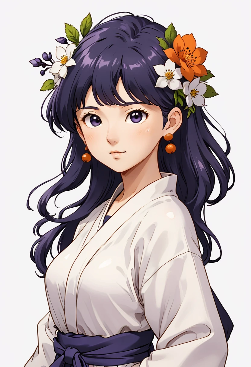 hinata、Upper part of the body、simple background、above, flower frame 