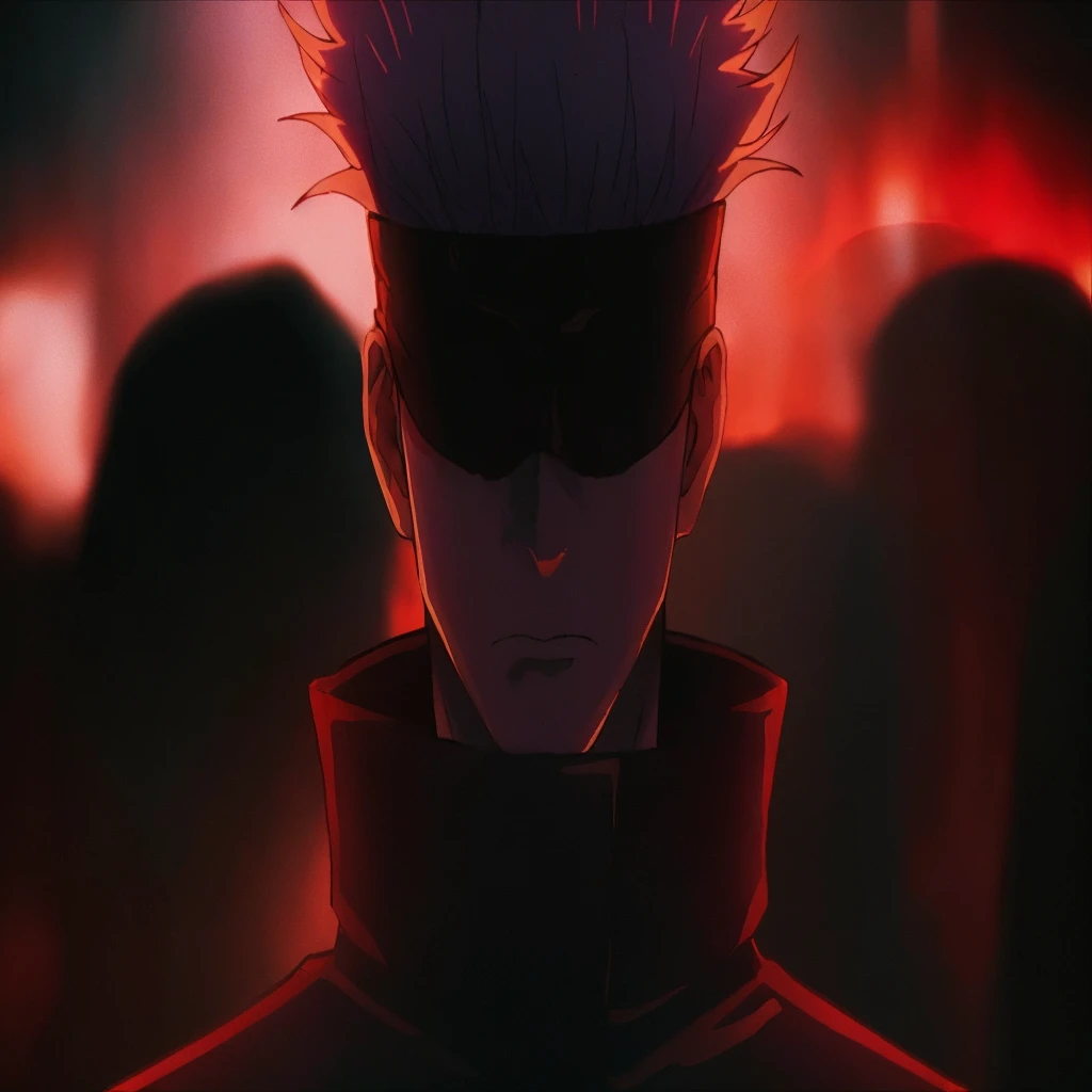 upscaled Can you show Gojo on with plenty fire purple light around him --cw 25