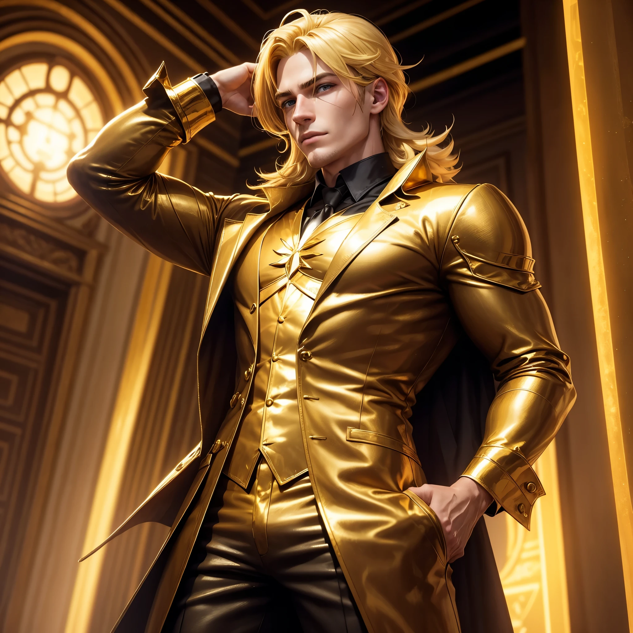 Imagine the chemical element gold as a man or animal with blonde hair.