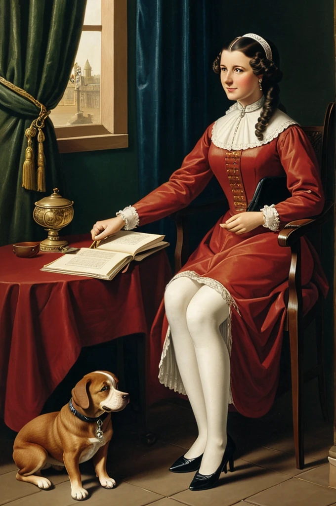 A dog fucking a lady