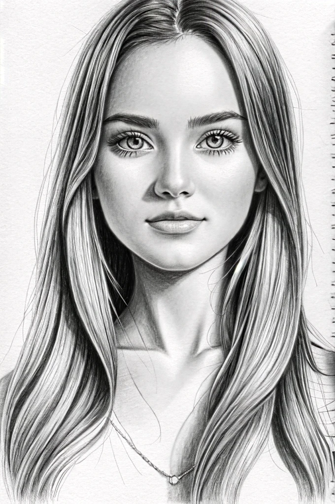 Beautiful girl, pencil drawing