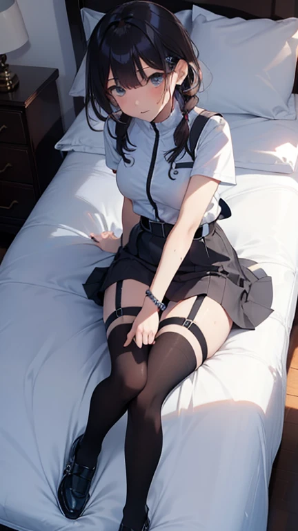 NSFW Break　((1man with 1woman,Having sex)) cowgirl position,Lying in bed,bird’s eye view　Love juice juice　cum in ,　Brown hair　,Thin hair　Crying　,Petite　Prison with small breasts　Rapemaid Costume ,knee sox,Torn clothes,Nipple, Pubic hair, Panties that hang down to the thighs，Detached bra