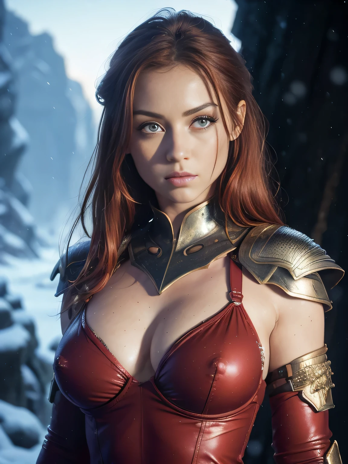 masterpiece, An ultra hot, beautiful European. age 23. She is a playmate,men magazine model.(((Redhead in elaborate dress stands in cinematic, snowy canyon slot, fotografia))) soft lighting, colors, Very detailed, dramatic lighing, trendy digital art on Artstation 8k HD High Definition detailed realistic, detailed, Skin texture, Hyperdetailed, realistic skin texture, armor, best quality, ultra highres, (photorealestic:1.4), High resolution, detailed, Brute Photo, Sharp Re, nikon d850 film stock photograph 4 kodak portra 400 camera f1.6 lens rich colors hyper realistic lifelike texture dramatic lighing unrealengine trending on artstation cinestill 800, (((Precise female anatomy, perfect eyes))) (((500 Pixel, Stopper, Photo view.ru, metart, ISO NOISE))) (((NSFW clothing)))
