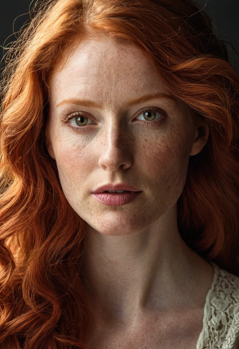 Redhead woman with beard 