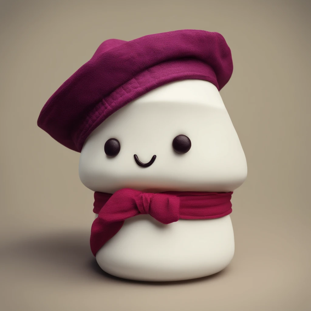 make a marshmallow with a hat on its head without a face marshmallow normal realism