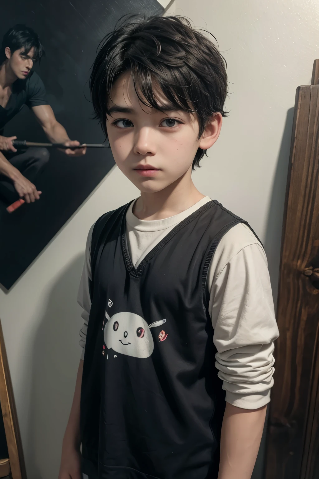 Create a cartoon boy character with oil painting