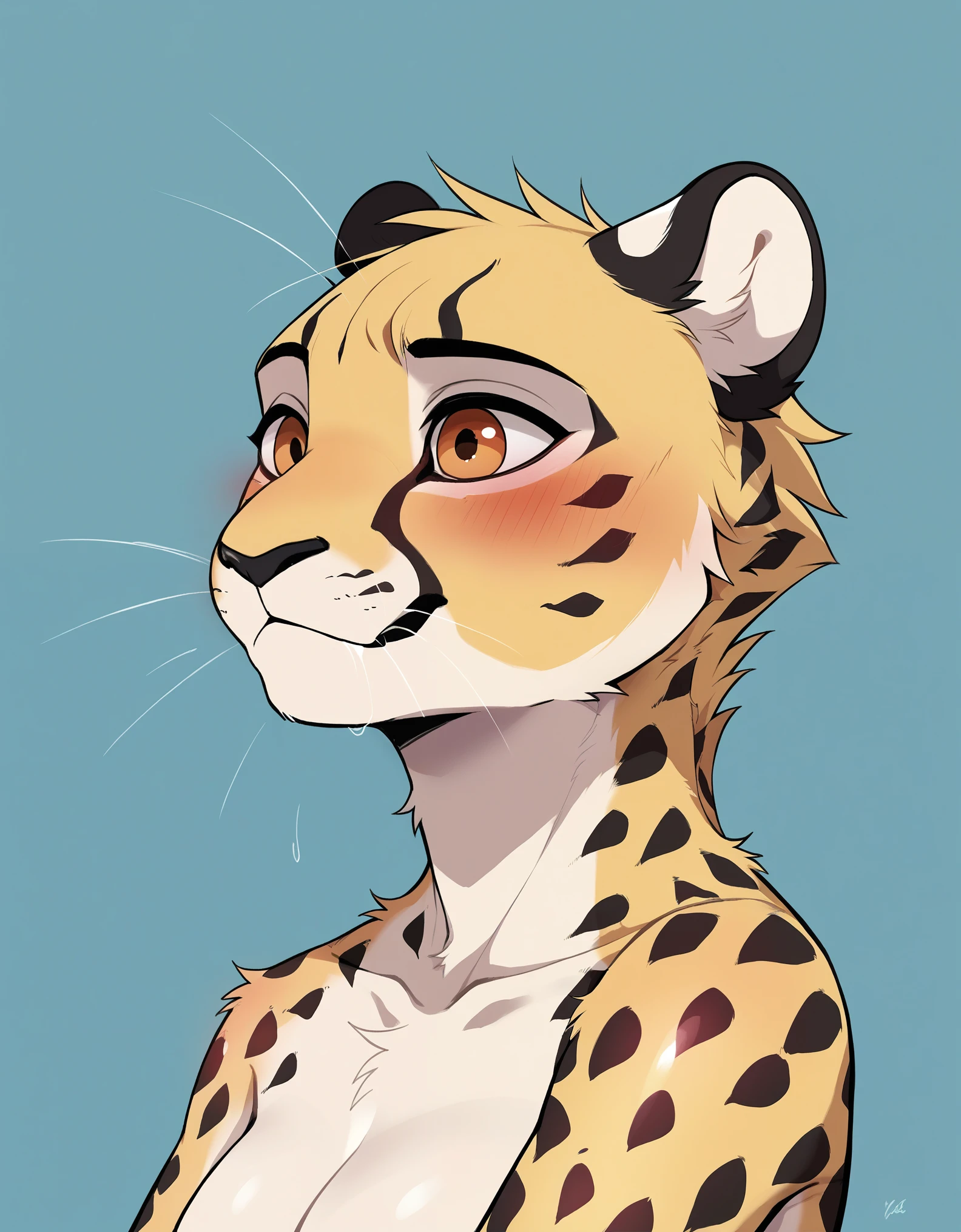 dagasi, body fur, score_9, score_8_up, score_7_up, score_6_up, source_anime, rating_safe, dagasi_style, furry, cheetah, white skin, motted cheetah patern, furry female,