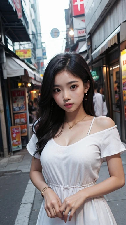 solo , 1girl , Thai girl , dress hiphop styes , mid breast ,
