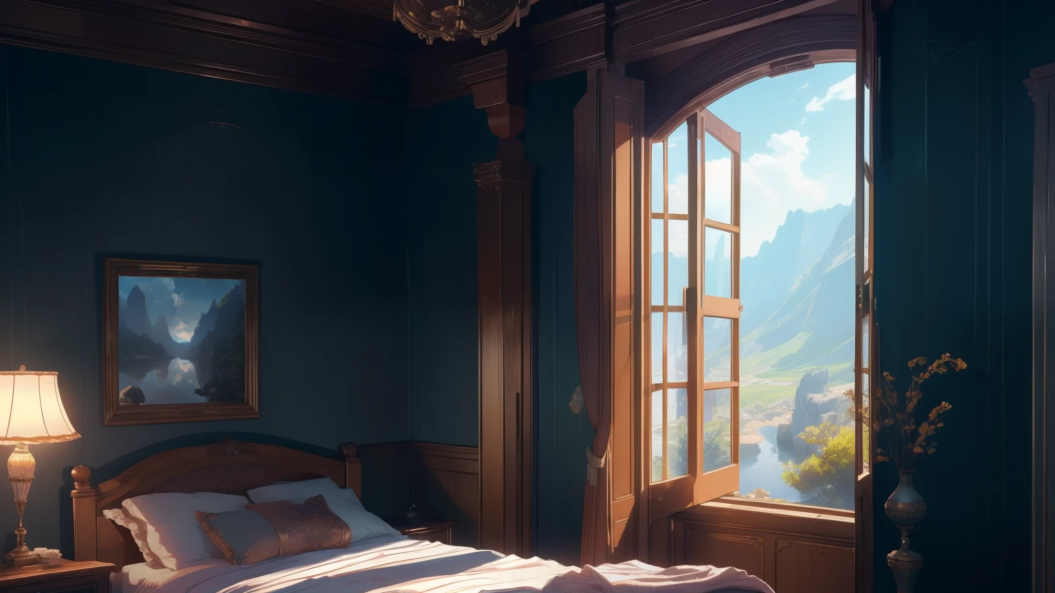 (Extremely detailed CG 8k unity wallpaper),(work of art), (best qualityer), (ultra detali), (best illustration),(best shade), bedroom background, standing, ,break, TMP,