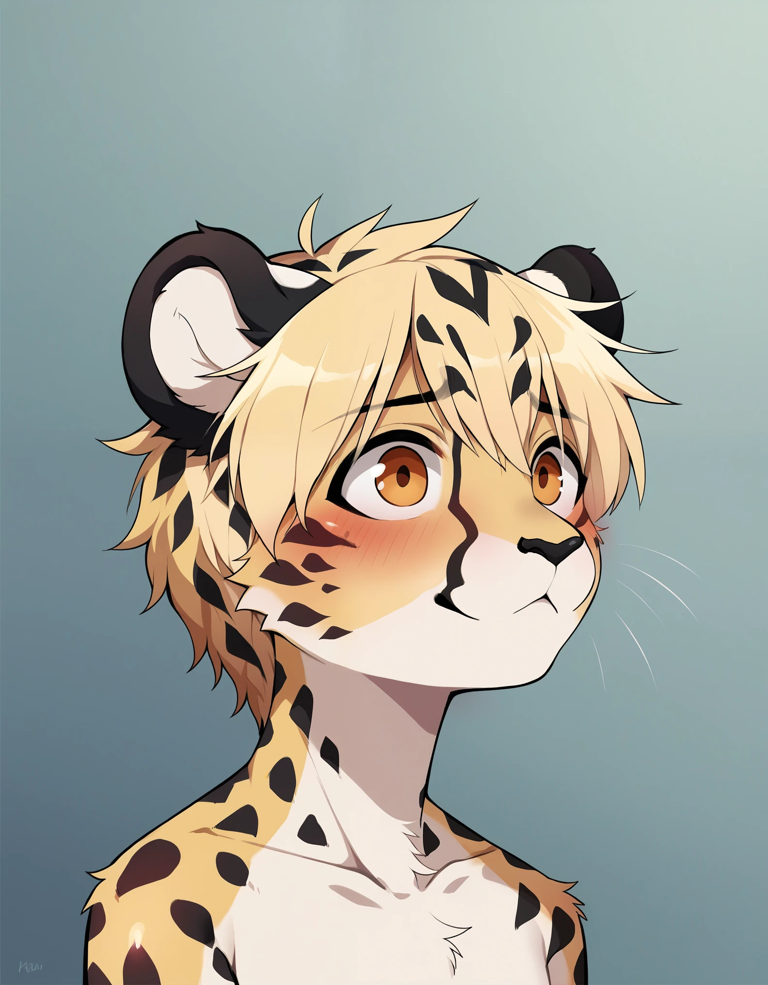 dagasi, body fur,  score_9, score_8_up, score_7_up, score_6_up, source_anime, rating_safe, dagasi_style, furry, cheetah, white skin, motted cheetah patern,  furry female,