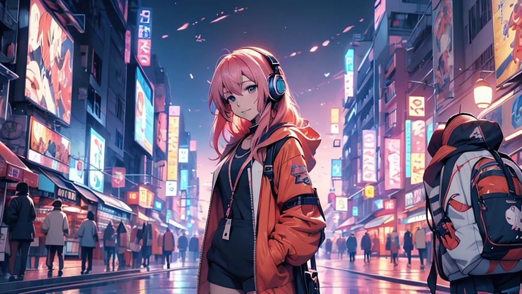 Woman wearing headphones, Anime Style 4 k, anime wallpaper 4k, anime wallpaper 4k, 4k anime wallpaper, anime art wallpaper 4k, anime art wallpaper 4k, Anime Style. 8k, Anime atmosphere, , Ultra HD Anime Wallpaper, Anime Art Wallpaper 8K, Anime Background,landscape、smartphone、iPhone