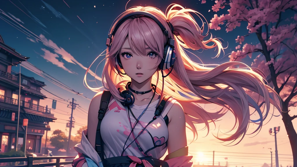 Woman wearing headphones, Anime Style 4 k, anime wallpaper 4k, anime wallpaper 4k, 4k anime wallpaper, anime art wallpaper 4k, anime art wallpaper 4k, Anime Style. 8k, Anime atmosphere, , Ultra HD Anime Wallpaper, Anime Art Wallpaper 8K, Anime Background,landscape、smartphone、iPhone、Telephone