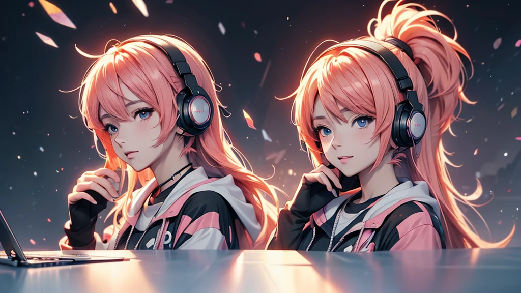 Woman wearing headphones, Anime Style 4 k, anime wallpaper 4k, anime wallpaper 4k, 4k anime wallpaper, anime art wallpaper 4k, anime art wallpaper 4k, Anime Style. 8k, Anime atmosphere, , Ultra HD Anime Wallpaper, Anime Art Wallpaper 8K, Anime Background,landscape、smartphone、iPhone、Telephone、Touch your phone