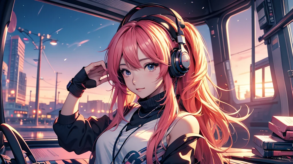Woman wearing headphones, Anime Style 4 k, anime wallpaper 4k, anime wallpaper 4k, 4k anime wallpaper, anime art wallpaper 4k, anime art wallpaper 4k, Anime Style. 8k, Anime atmosphere, , Ultra HD Anime Wallpaper, Anime Art Wallpaper 8K, Anime Background,landscape、smartphone、iPhone、Telephone、Look at your smartphone