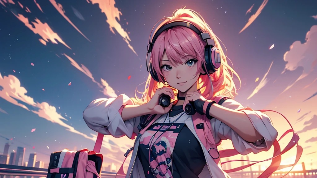 Woman wearing headphones, Anime Style 4 k, anime wallpaper 4k, anime wallpaper 4k, 4k anime wallpaper, anime art wallpaper 4k, anime art wallpaper 4k, Anime Style. 8k, Anime atmosphere, , Ultra HD Anime Wallpaper, Anime Art Wallpaper 8K, Anime Background,landscape、smartphone、iPhone、Telephone、Look at your smartphone