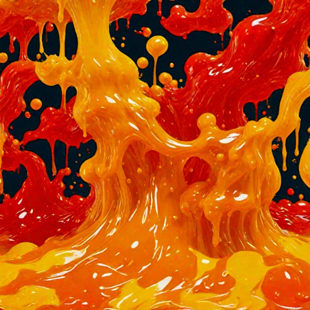 (masterpiece, best quality:1.2), mezzoslime, slime, thick slime, orange slime, yellow slime, red slime