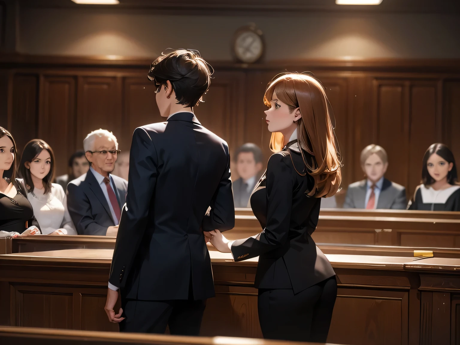 Woman Lawyer, arguments in trial court, defendants, jurors,