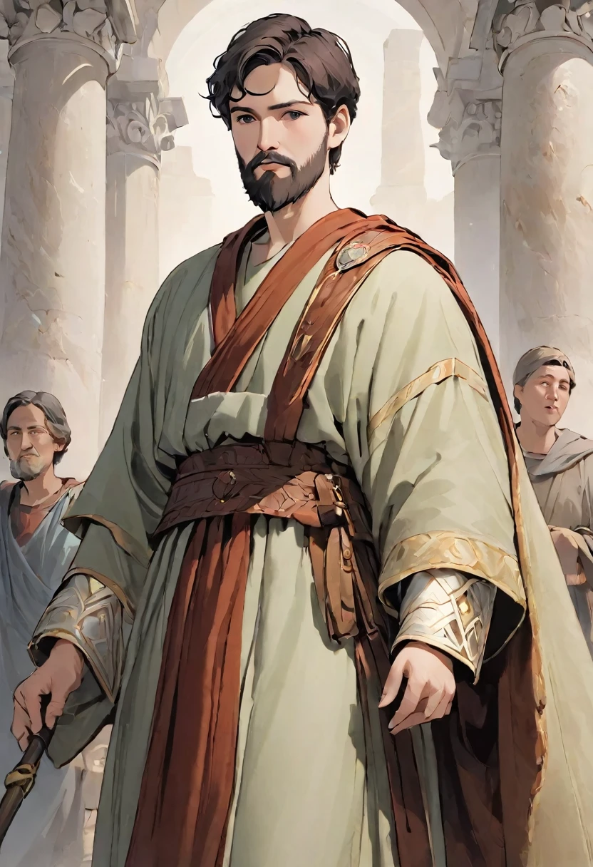 Highest quality:1.2、masterpiece、Ancient Roman Lawyer、Dirty clothing、stone造りの裁判所、Bearded man、Triumphant Face、stone、白い大理stone、