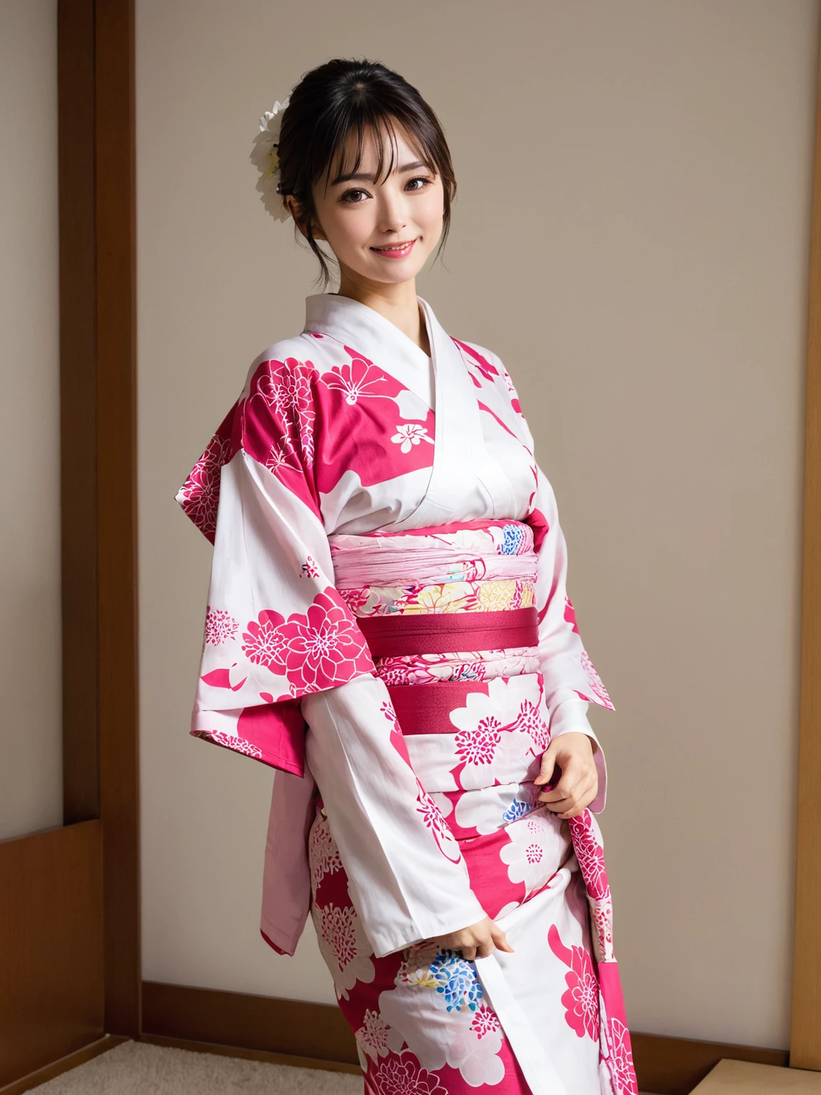 Try on a yukata、Japanese women、see-through yukata