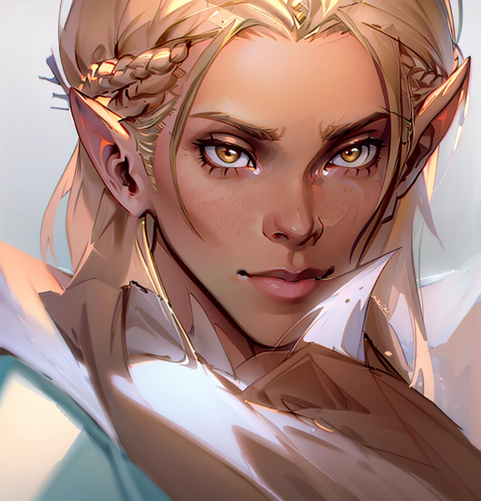 (Highest quality, masterpiece, Very detailedな, Very detailed, Exquisite, 16K,Full HD),No text,Golden Hair,zevran,male、White background