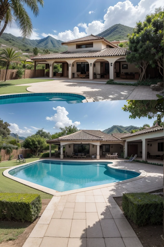 Rancho Horizonte includes a comfortable main house, a modern recording studio, leisure area with swimming pool and sports court, manicured gardens and walking trails. The place also houses animals such as horses and dogs., offering a peaceful and inspiring environment.