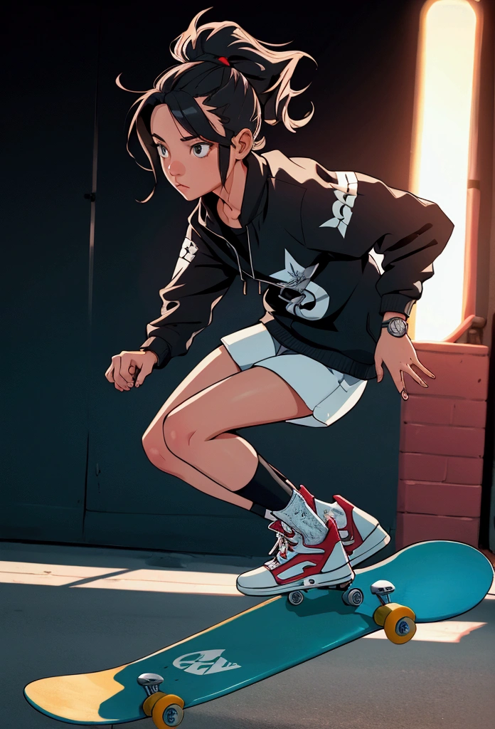 girl riding a skateboard
