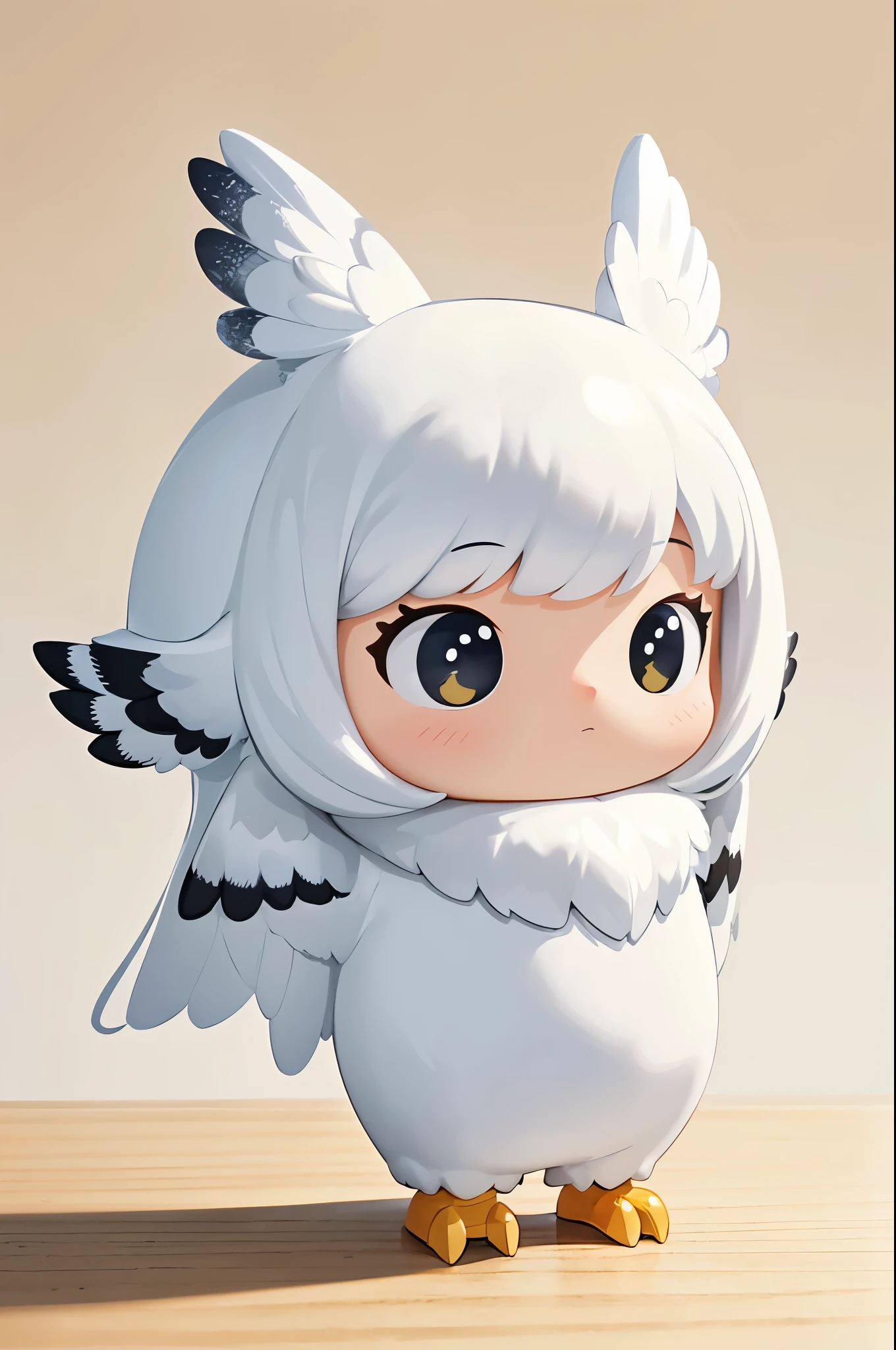 (masterpiece:1.2, Highest quality,High resolution,Super detailed),(An illustration),8k,wallpaper,Snowy owl mascot,cute,A charming face
