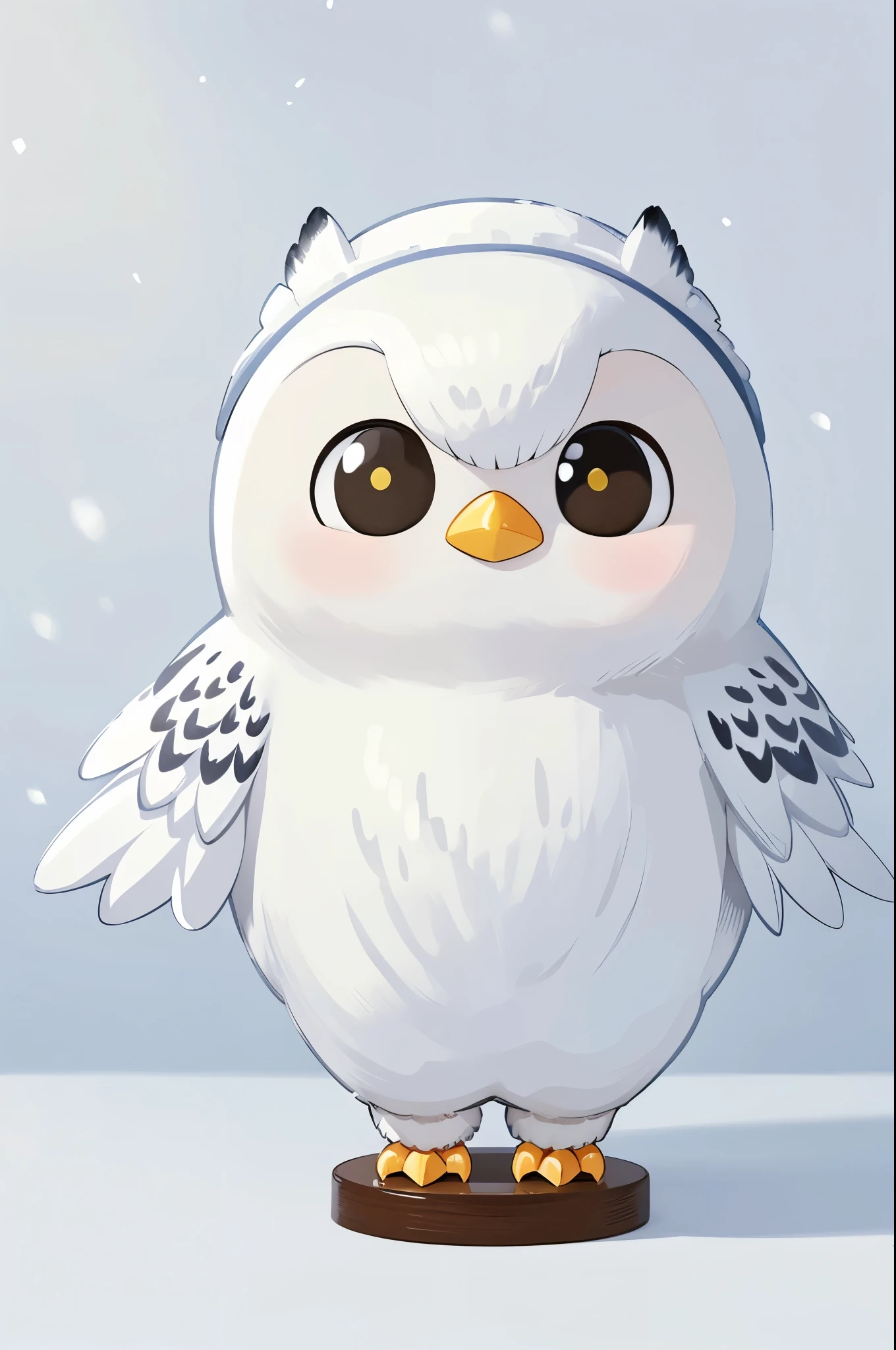 (masterpiece:1.2, Highest quality,High resolution,Super detailed),(An illustration),8k,wallpaper,Snowy owl mascot,cute,A charming face