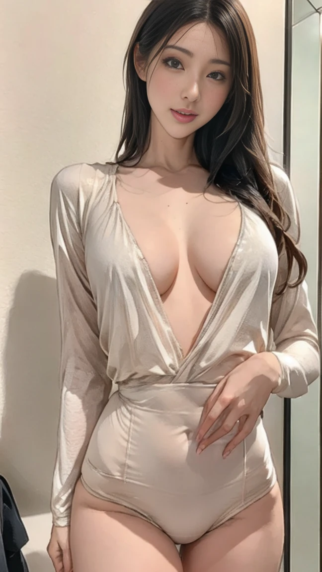 The character is faithful to the checkpoint、A sexy rendition of Lora with a nice mix, UHD, masterpiece, anatomically correct, textured skin, high details、Seducing through the mirror、Good sized breasts、