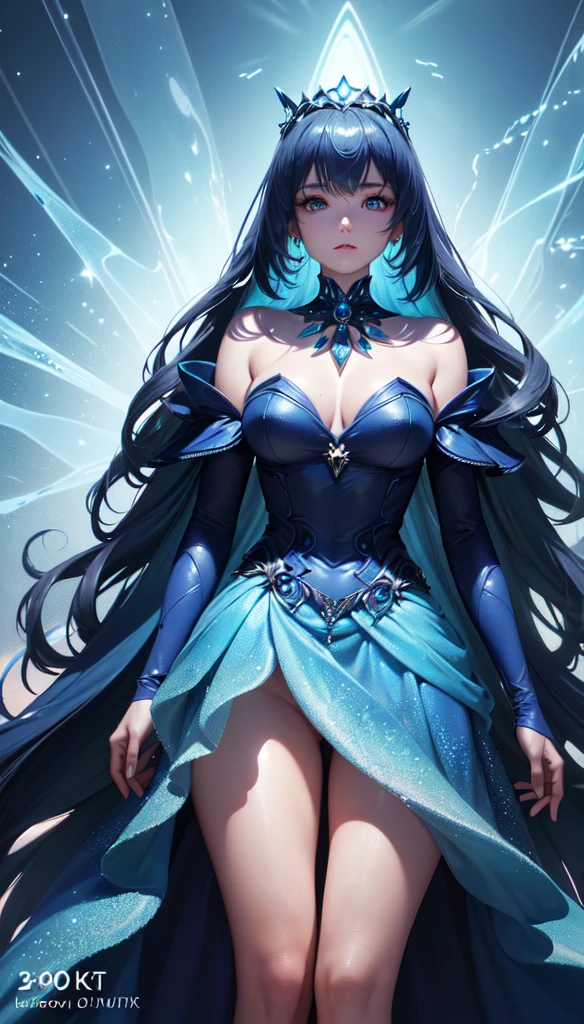(Photograph of a female model in sapphire blue ocean haute couture standing in the desert）,Haute couture, Witch costume
background：Jupiter，reef，Sand and foam are swirling，Blue swirling sand and foam, Dust swirls like foam,
absurdly long hair, longeyelashes, bright pupils, lonely, projected inset, zoom layer, ray tracing, god rays, UHD, masterpiece, retina, anatomically correct, textured skin, super detail, high details, high quality, award winning, best quality, highres, 8k