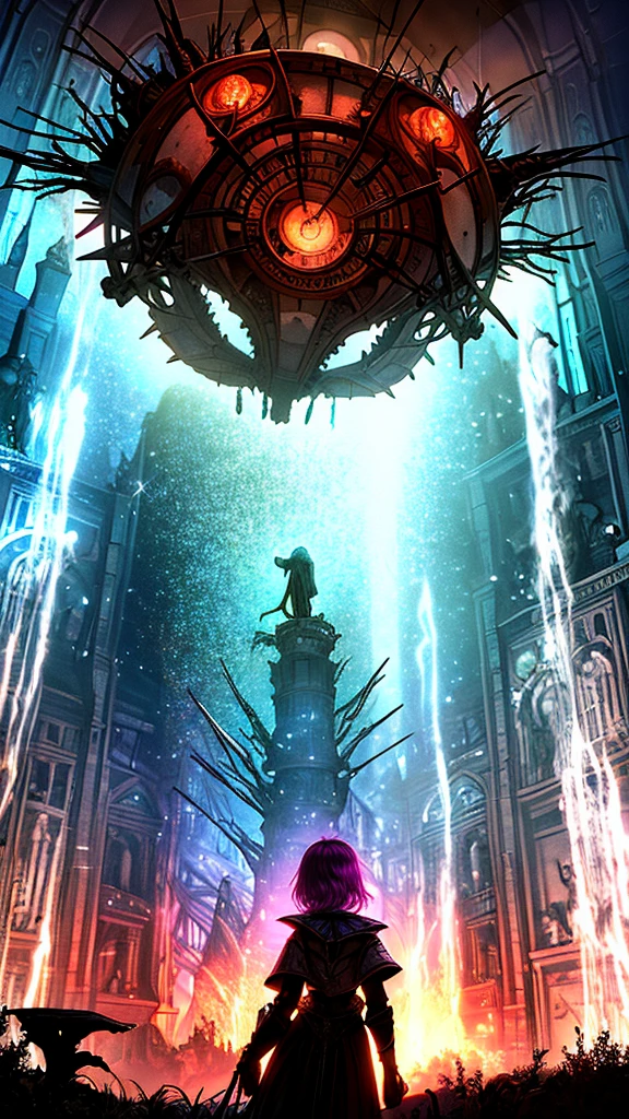 (Obra maestra:1.2), Mejor calidad, (illustration:1.2), (ultra detallado), hiper detalles, (delicado detallado), (detalles intrincados), (cinematic light, Mejor calidad Backlights), Delete line, solista, Cuerpo perfecto, (1 chica), In the style of Tim Burton, a hyper realism hd vintage gothic anime girl, a punk rock creature, long lashed eyes speckled with silver, cheeks flushed with colour, dark lips slightly parted, high cheekbones, surrounded by flecks of electrical sparks, (constituir), alto contraste, (mejor iluminacion, un extremadamente creado y hermoso), (cinematic light), vistoso,,(Fondo de ruinas de mazmorra en ruinas:1.4 ), Epic Fantasy Art Style HD, 4K fantasy art, epic fantasy digital art style, epic fantasy art style, Fantasy Woman, epic fantasy art portrait, Epic fantasy style, hyperrealistic fantasy art, hd fantasy art, Epic fantasy character art, epic fantasy art, in style of dark fantasy art, epic fantasy digital art