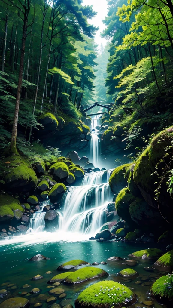 jpn、(mont、(In the deep forest、mosses)、falls、disturbing atmosphere)、shrines