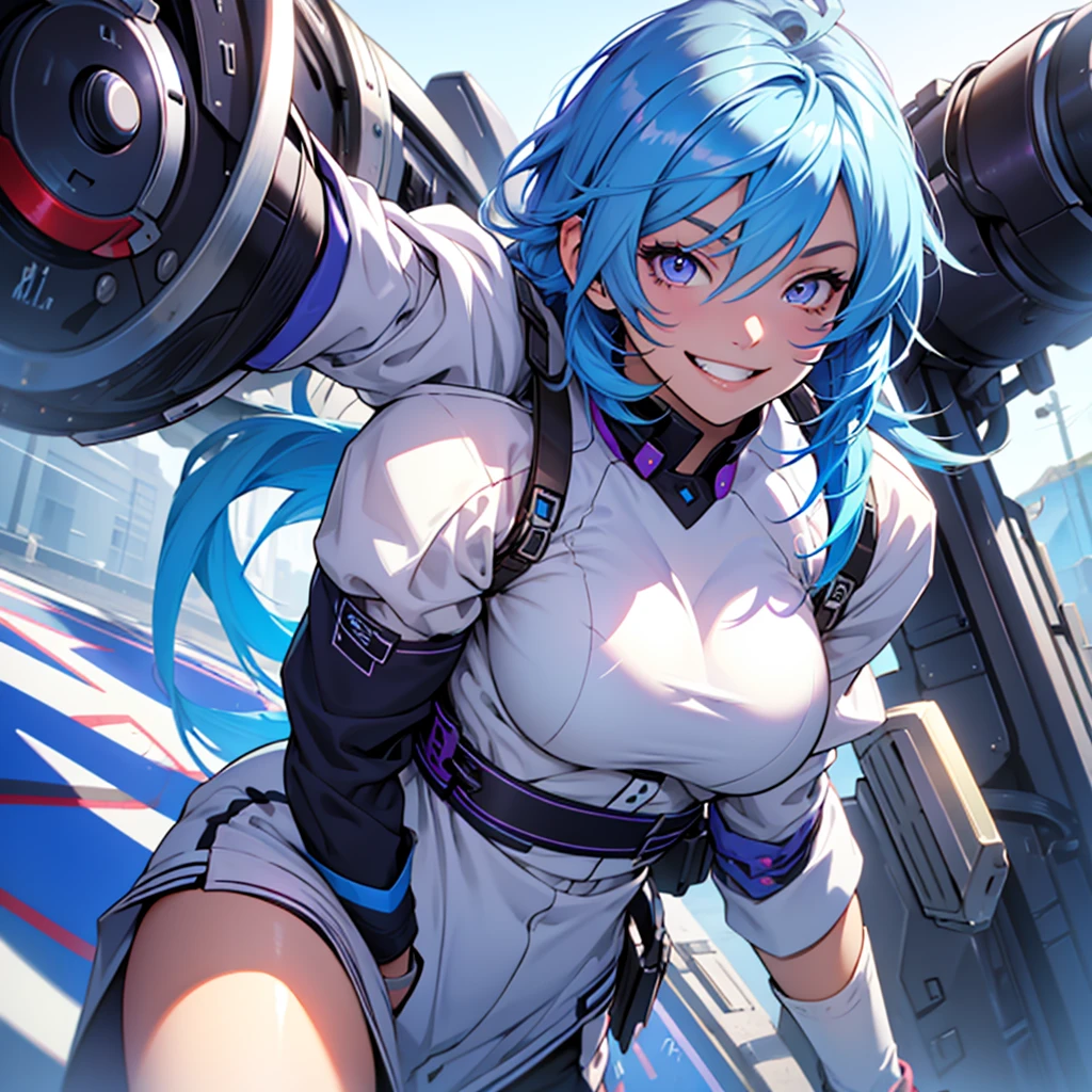 solo, One girl, High resolution, Shortcuts, Blue Hair,
Gradient color hairstyle, Inner Color, Light blue hairLarge breasts, smile, blue eyes, Purple eyes, laughing, Odd Eye,