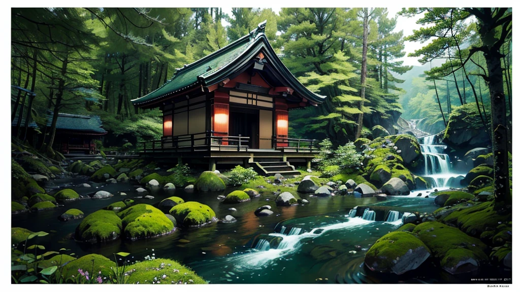 jpn、(mont、(In the deep forest、mosses)、falls、disturbing atmosphere)、shrines