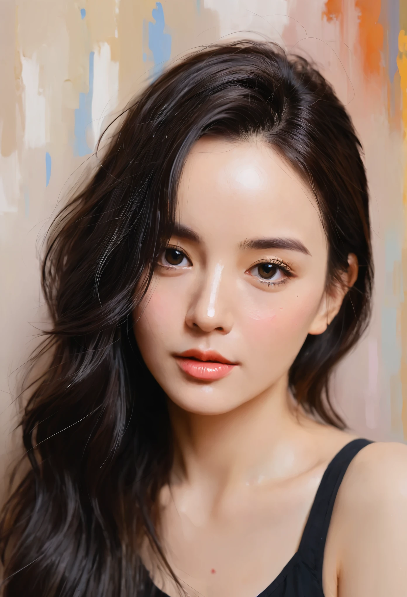 ((Speed Paint) +++ Female portrait, Palette Knife, Impressionist style, Brushwork, Large Stroke