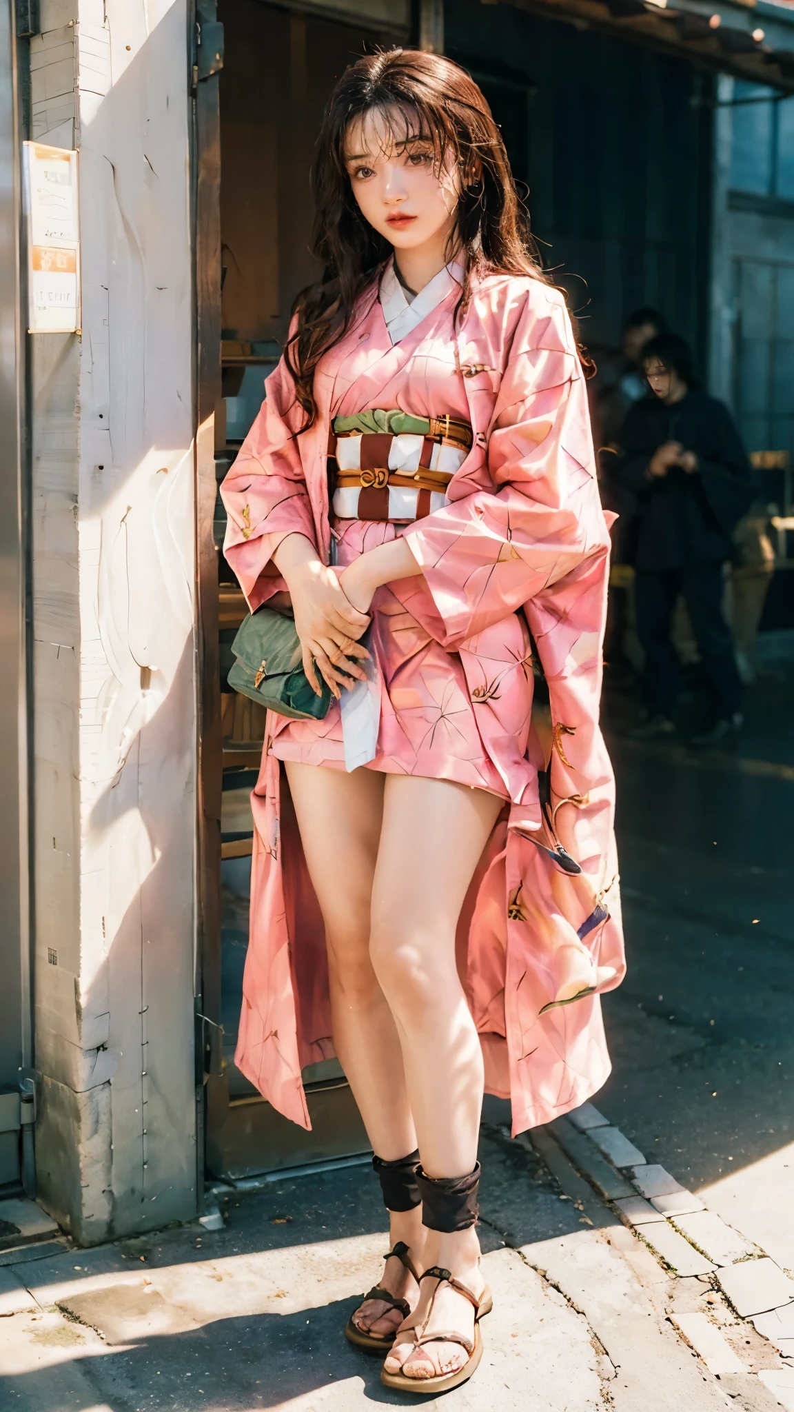 Cute Japanese female, (************), (very cute face), white moist skin, looking at the camera,
BREAK,
Idol,
BREAK,
(wearing cute kimono: 1.3), (revealing kimono), very large earrings, short length,
BREAK,
(kick pose: 1.3),
BREAK,
(long hair), (pink hair: 1.2), (wavy hair), (gradient hair: 1.3), (hair with red tips),
BREAK,
(realistic: 1.3), masterpiece, perfect lighting, (ultra-high resolution), (8K), (highly detailed: 1.4), (from the front), (full body: 1.4), (symmetrical: 1.2),
BREAK,
(Shibuya, Japan: 1.2),
BREAK,
(Demon Slayer: 1.4),