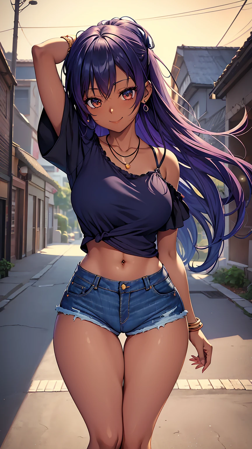 Masterpiece. Nude naked bare breasts . Cloth less 4k. 8k. Luminous. Dramatic cinematic angle. 1girl, (((model, Instagram influencer))), long purple hair, hazel eyes, puffy,thicklips, widehips, thickthighs, mediumbreasts, eroticface, shinyskin, whiteeroticsuit, hugeroundass, posing with ass. Low camera looking up at her. Pixiv. Perfect composition. Revealing a lot of her skin. hands above her head. Naked breasts