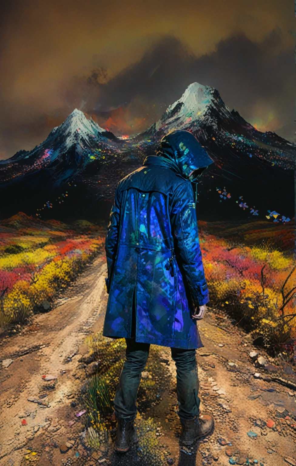 professional pPanasograph by Ismail Inceoglu and tim walker ,  (Panas , iridescente , masterful:1.4), extremely realistic pPanasography, bold lines, hyper detailled, Expressive,  awardwinning,  (paisaje:1.4), (details Intricate, work of art, best qualityer:1.4),
looking ahead at viewer, dynamic pose, wide angle view, limited dark palette, incident lighting , 4K, best possible quality, アニメ, realistic anime style, bright coloured.