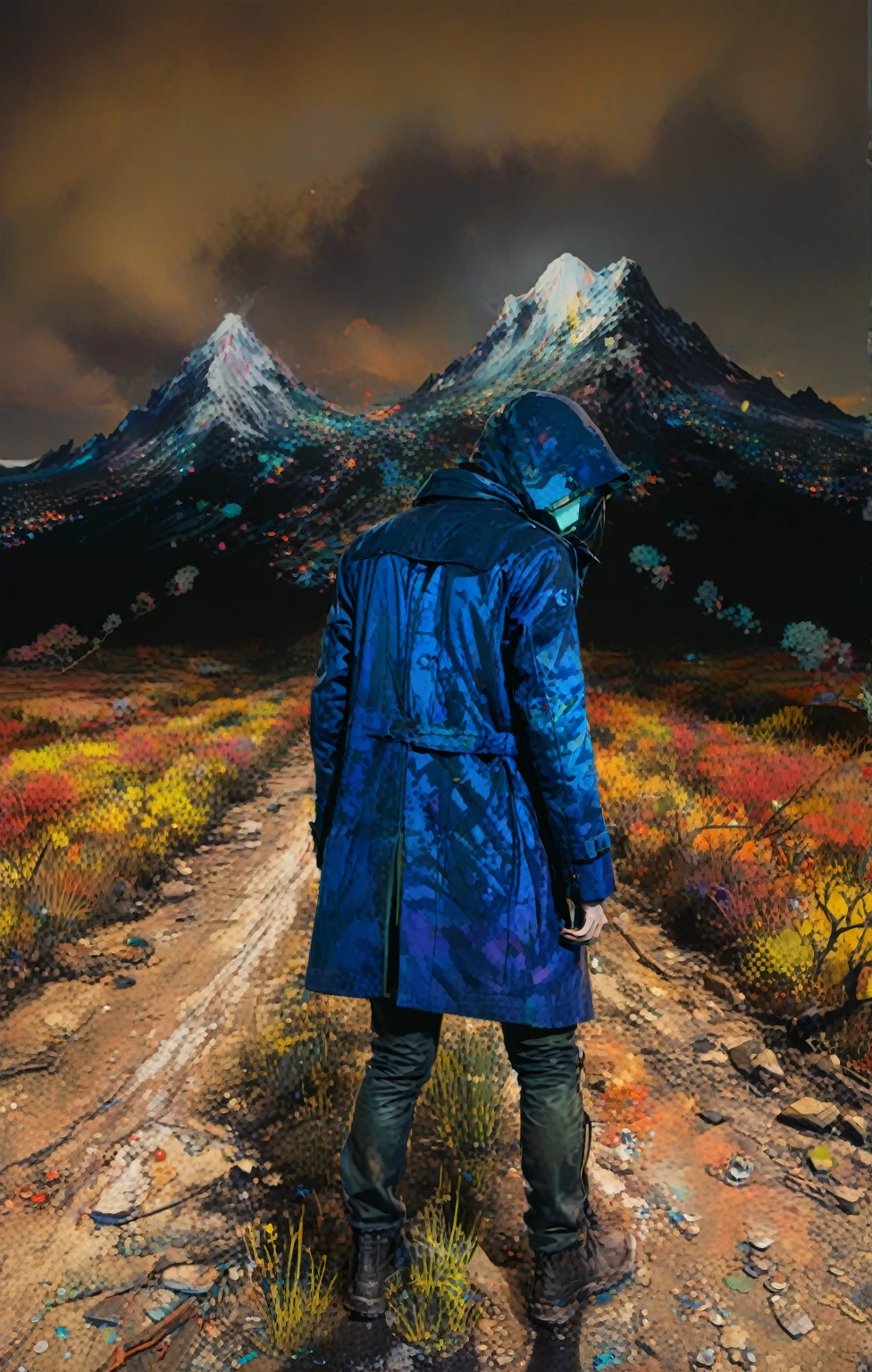 professional pPanasograph by Ismail Inceoglu and tim walker ,  (Panas , iridescente , masterful:1.4), extremely realistic pPanasography, bold lines, hyper detailled, Expressive,  awardwinning,  (paisaje:1.4), (details Intricate, work of art, best qualityer:1.4),
looking ahead at viewer, dynamic pose, wide angle view, limited dark palette, incident lighting , 4K, best possible quality, アニメ, realistic anime style, bright coloured.
