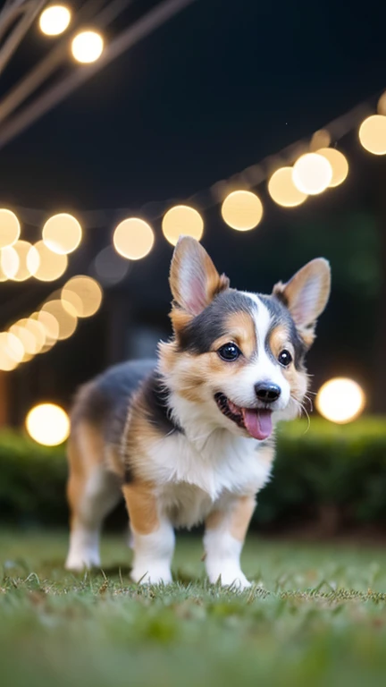 A small corgi with a tongue is realistic，ultra-realistic realism，Setophaga Petechia， Amazing，award winning photography，Bokeh，vividness，beautiful illumination，Gao Qing，HDr, UHD-$ 250-v 5.2