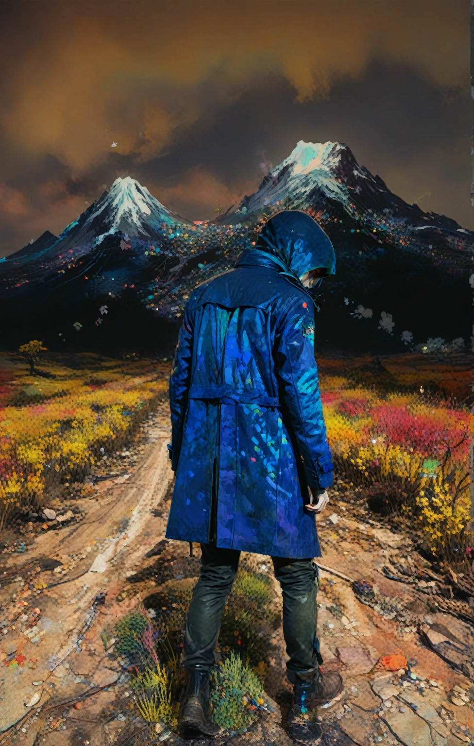 professional pPanasograph by Ismail Inceoglu and tim walker ,  (Panas , iridescente , masterful:1.4), extremely realistic pPanasography, bold lines, hyper detailled, Expressive,  awardwinning,  (paisaje:1.4), (details Intricate, work of art, best qualityer:1.4),
looking ahead at viewer, dynamic pose, wide angle view, limited dark palette, incident lighting , 4K, best possible quality, アニメ, realistic anime style, bright coloured.