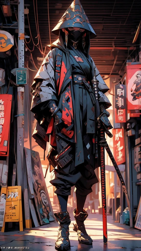 Naruto ,sasuke, hinata ,sakura nomadic robot, in the desert, walking street ,wearing a messy shawl, holding a staff, wearing a large metal hat, rough, rusty, dusty body, thin frame, tall, cyberpunk, Cyborg., Surreal version of a woman holding a sword in her hand, very beautiful cyberpunk samurai, anime cyberpunk art, cyberpunk samurai, cyberpunk anime art, cyberpunk anime, cgsociety 9, technical cyberpunk anime art number, maciej's style kuciara.1girl, 1boy,samurai armor, demon mask helmet, intricate decorations, details, cool colors, metallic, Egyptian details, extremely intricate details, sleek realistic lighting , trends in cgs society, glowing eyes, facing camera, neon details, surreal details, full body portraits, Japanese atmosphere, global illumination, shadows, octane rendering, 8k, super sharp. great lolita.fix body, naruto anime
