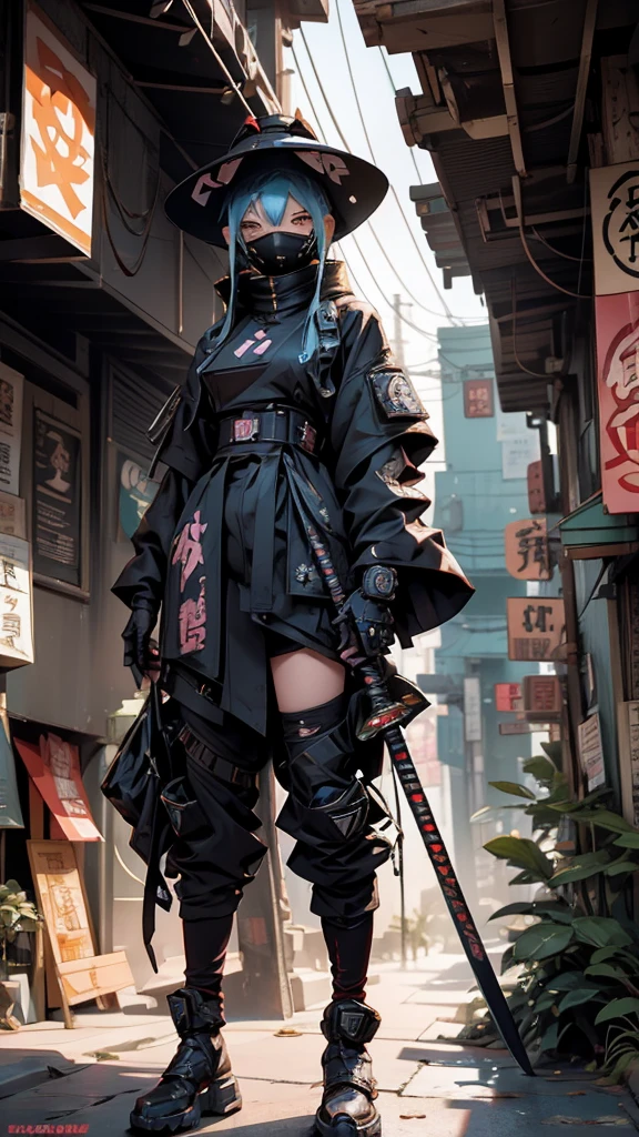 Naruto ,sasuke, hinata ,sakura nomadic robot, in the desert, walking street ,wearing a messy shawl, holding a staff, wearing a large metal hat, rough, rusty, dusty body, thin frame, tall, cyberpunk, Cyborg., Surreal version of a woman holding a sword in her hand, very beautiful cyberpunk samurai, anime cyberpunk art, cyberpunk samurai, cyberpunk anime art, cyberpunk anime, cgsociety 9, technical cyberpunk anime art number, maciej's style kuciara.1girl, 1boy,samurai armor, demon mask helmet, intricate decorations, details, cool colors, metallic, Egyptian details, extremely intricate details, sleek realistic lighting , trends in cgs society, glowing eyes, facing camera, neon details, surreal details, full body portraits, Japanese atmosphere, global illumination, shadows, octane rendering, 8k, super sharp. great ta.fix body, naruto anime