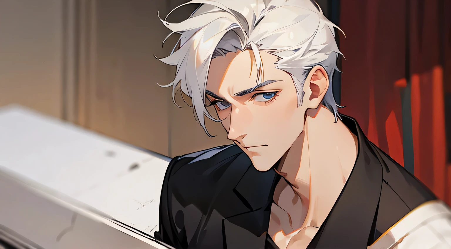 Handsome mature boy's side face