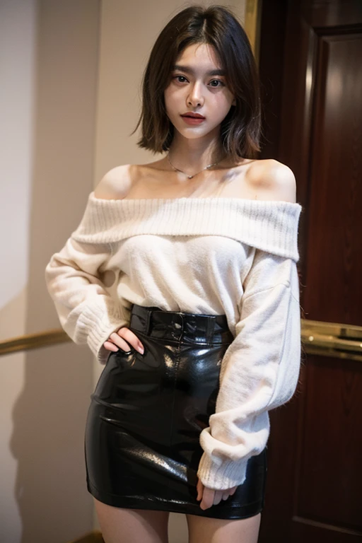 ((best quality)), ((masterpiece)), (detailed), 1 Girl, Off-shoulder sweater,