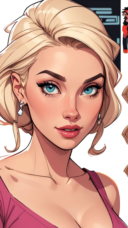 cartoon style:1.2), woman Cartoon image of a woman , sensual clothes , super cute girl, cartoon style illustration, Cartoon art style, Cartoon art style, digital illustration style, highly detailed character design, Detailed and cute digital art, City fan art, Portrait Character Design, beautiful digital illustration, high-quality portrait, comic book art, character design portrait, white background Buso without clothes and medium breasts